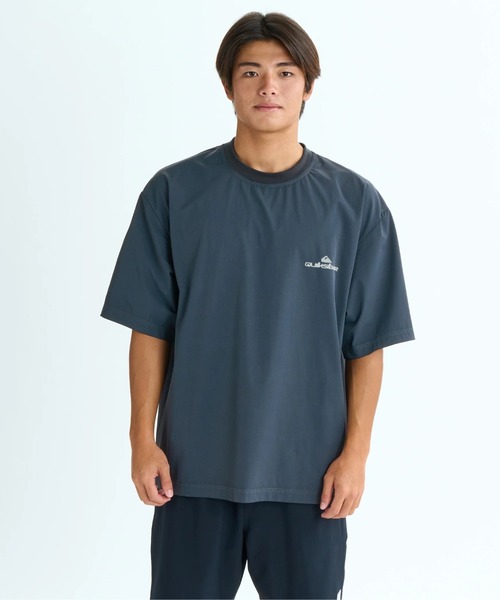 ★QUIKSILVER★半袖 ラッシュガード/ ルーズフィット DOUBLE LOGO SS /クイックシルバーバックロゴプリントルーズ