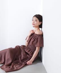 ◇シアーオフショルワンピース