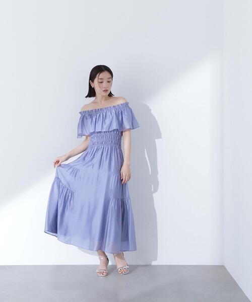 NATURAL BEAUTY BASIC(ナチュラルビューティーベーシック)の「◇シアーオフショルワンピース(ワンピース・レディース・ブルー/ネイビー/ダークブラウン・SMALL/MEDIUM/P/S)」の19枚目の写真