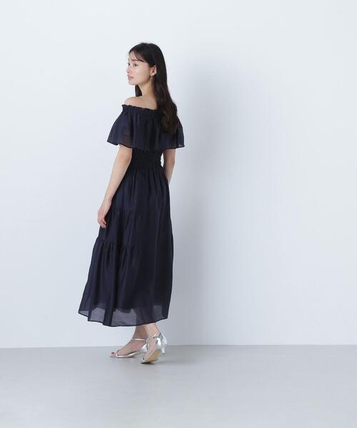 NATURAL BEAUTY BASIC(ナチュラルビューティーベーシック)の「◇シアーオフショルワンピース(ワンピース・レディース・ブルー/ネイビー/ダークブラウン・SMALL/MEDIUM/P/S)」の9枚目の写真