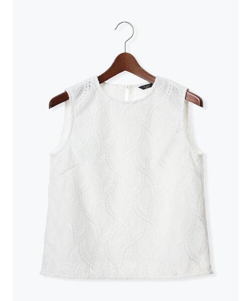 Te chichi CLASSIC（テチチクラシック）の「ウェーブケミカルレースノースリブラウス（セットアップ可）《2025summer catalog item》（シャツ/ブラウス・レディース・オフホワイト・F）」の11枚目の写真