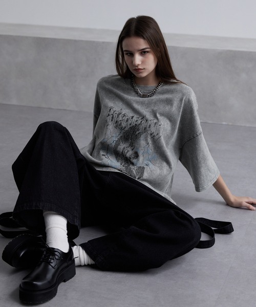 cussil（クシル）の「【cussil/クシル】硫化スノー加工ヴィンテージグラフィックプリント半袖Tシャツ（Tシャツ/カットソー・メンズ・ブラック系1/グレー系1/ブラック系2・S/M/L）」の10枚目の写真