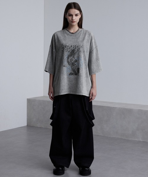 cussil（クシル）の「【cussil/クシル】硫化スノー加工ヴィンテージグラフィックプリント半袖Tシャツ（Tシャツ/カットソー・メンズ・ブラック系1/グレー系1/ブラック系2・S/M/L）」の12枚目の写真