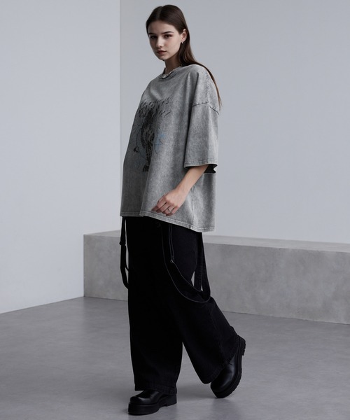 cussil（クシル）の「【cussil/クシル】硫化スノー加工ヴィンテージグラフィックプリント半袖Tシャツ（Tシャツ/カットソー・メンズ・ブラック系1/グレー系1/ブラック系2・S/M/L）」の18枚目の写真