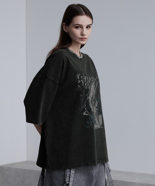 cussil（クシル）の「【cussil/クシル】硫化スノー加工ヴィンテージグラフィックプリント半袖Tシャツ（Tシャツ/カットソー・メンズ・ブラック系1/グレー系1/ブラック系2・S/M/L）」の22枚目の写真