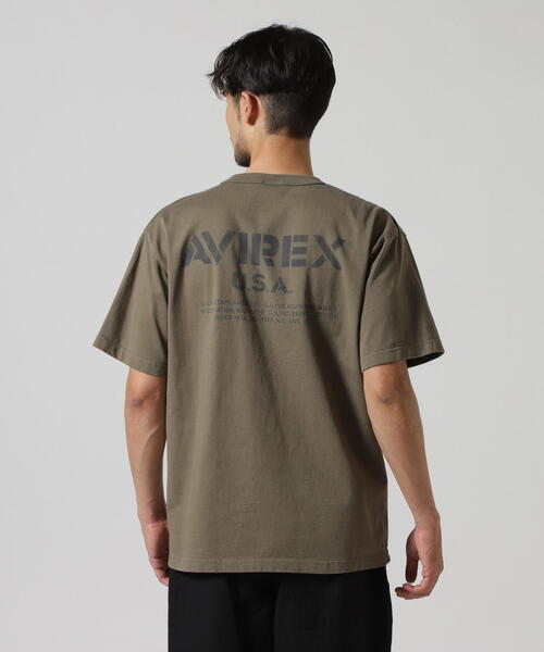 AVIREX(アヴィレックス)の「MIL. STENCIL OFFICIAL LOGO T-SHIRT / ステンシル オフィシャルロゴ 半袖Tシャツ / AVIREX / アヴィレックス(Tシャツ/カットソー・メンズ・ブラック/ナチュラル/オリーブ系・M/L/2XL/XL)」の9枚目の写真