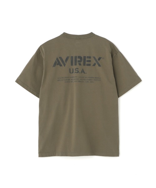 AVIREX(アヴィレックス)の「MIL. STENCIL OFFICIAL LOGO T-SHIRT / ステンシル オフィシャルロゴ 半袖Tシャツ / AVIREX / アヴィレックス(Tシャツ/カットソー・メンズ・ブラック/ナチュラル/オリーブ系・M/L/2XL/XL)」の3枚目の写真
