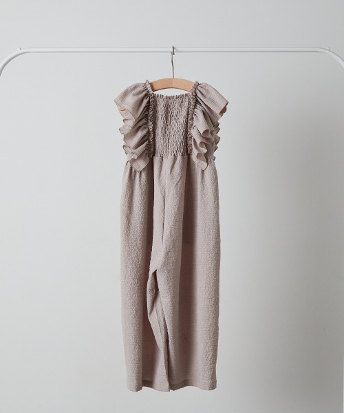 riziere（リジェール）の「ショルダーフリルシャーリングオールインワン（つなぎ/オールインワン・キッズ・ブラウン/ベージュ・90/100/110/120/130/140/150）」の20枚目の写真