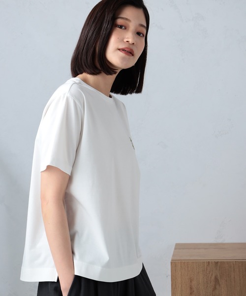 GALLORIA(ギャローリア)の「ムーミン ワンポイント刺繍Tシャツ(Tシャツ/カットソー・レディース・ホワイト系その他/ネイビー/オフホワイト/チャコールグレー・S/M/L/LL)」の6枚目の写真