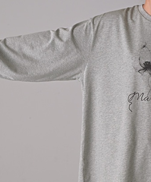 HUG.U(ハグユー)の「フラワープリントロンT(Tシャツ/カットソー・レディース・オレンジ/ホワイト/ライトグレー/セージグリーン/グレイッシュブルー・FREE)」の11枚目の写真