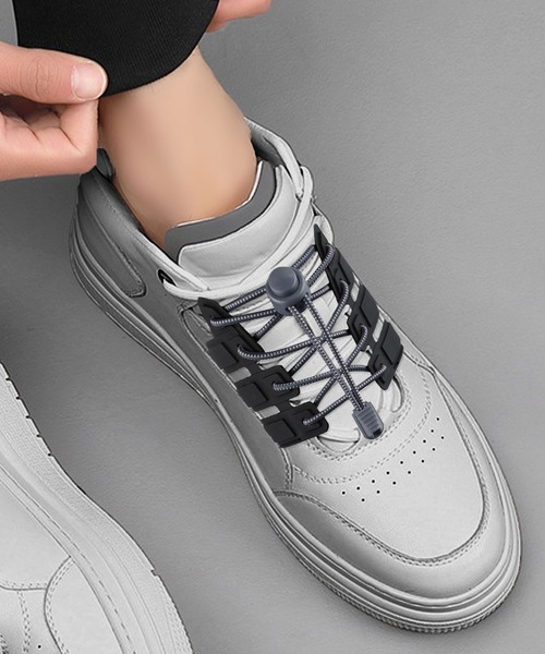 セール】【結ばない靴紐】アジャスター付スポーティ靴ひも2本