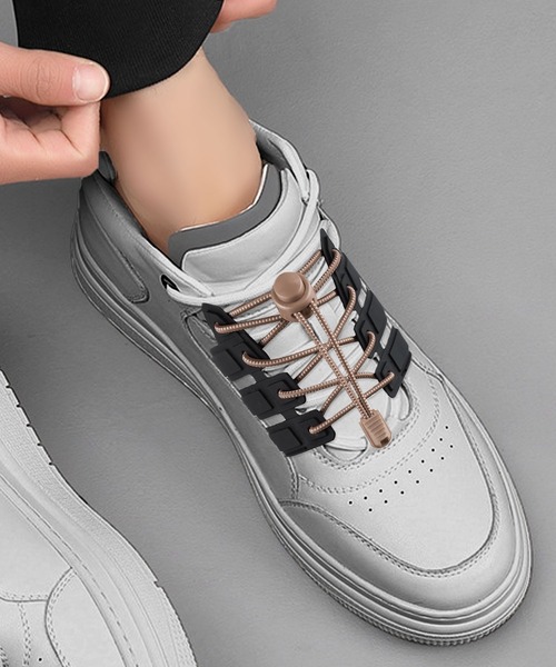 florist（フローリスト）の「【結ばない靴紐】アジャスター付スポーティ靴ひも2本セット（1足分）（シューズ小物/雑貨・レディース・ホワイト系1/レッド系1/レッド系3/グレー系3/パープル系3/スカイブルー系1/イエロー系2/ライトグレー系3/ベージュ系3/グリーン系3/モスグリーン系3/パープル系1/グリーン系2/ブラック系3/ピンク系1/イエロー系1/ブルー系1/オレンジ系1/オレンジ系2/オレンジ系4/グリーン系4/ピンク系3/ホワイト系3/オレンジ系3/イエロー系3/ブルー系3/ネイビー系1/グレー系1/ブラック系1/ネイビー系3/モスグリーン系1/ブラウン系1/イエロー系4/スカイブルー系3/ベージュ系1/ブラウン系3/グリーン系1/ライトグレー系1・ONESIZE）」の11枚目の写真