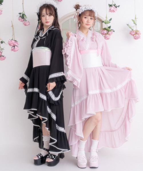 DearMyLove はしごレースフリルロリータセットアップ浴衣のみ 水色 はしごレースフリルロリータセットアップ浴衣 – レディース