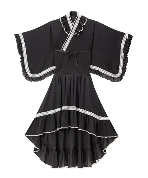 新品 DearMyLove はしごレースフリルロリータセットアップ浴衣 サックス はしごレースフリルロリータセットアップ浴衣 – レディース