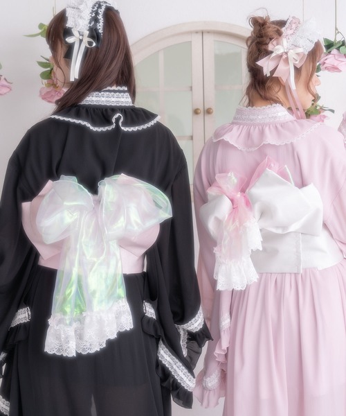 DearMyLove はしごレースフリルロリータ浴衣 ブラック M はしごレースフリルロリータ浴衣 – レディースファッション通販