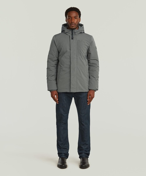 G-STAR（ジースター）の「Clean Vodan Padded Hooded Jacket/ミリタリーディテール中綿フーデッドジャケット（ダウンジャケット/コート・メンズ・ダークブラック/グレー・X-SMALL/SMALL/MEDIUM/LARGE）」の4枚目の写真