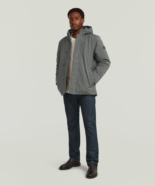 G-STAR（ジースター）の「Clean Vodan Padded Hooded Jacket/ミリタリーディテール中綿フーデッドジャケット（ダウンジャケット/コート・メンズ・ダークブラック/グレー・X-SMALL/SMALL/MEDIUM/LARGE）」の5枚目の写真