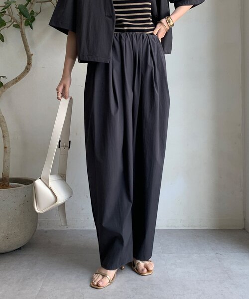 群言堂　リネン裾タックパンツ　茶色　未使用 ヌーランドオロー 825474 リネン 裾タック コクーンパンツ nous