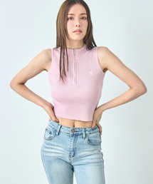 ANAP（アナップ）の「ラメ ZIP ノースリーブニット トップス（ニット/セーター）」
