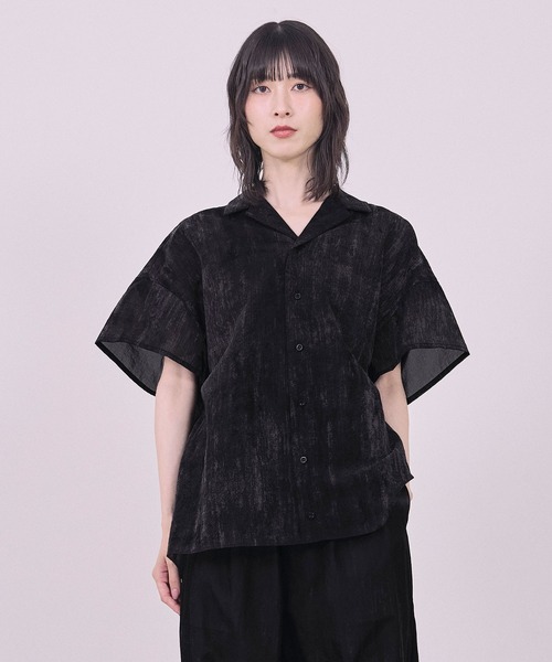 Nora Lily(ノラリリー)の「【Nora Lily】Lucent Breeze Open Collar Shirt(シャツ/ブラウス・メンズ・カーキ/スミクロ/ネイビー・FREE)」の2枚目の写真