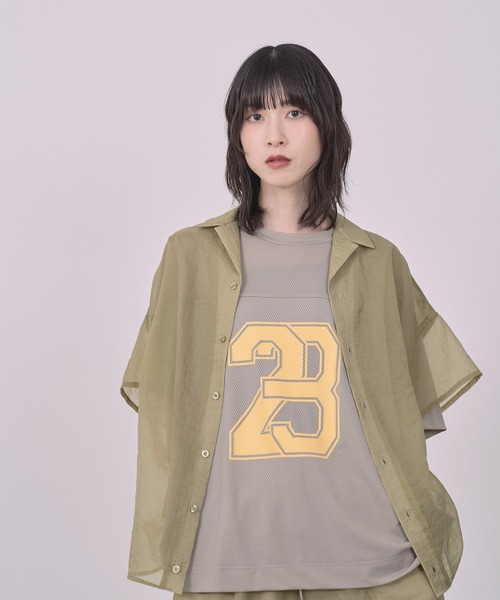 Nora Lily(ノラリリー)の「【Nora Lily】Lucent Breeze Open Collar Shirt(シャツ/ブラウス・メンズ・カーキ/スミクロ/ネイビー・FREE)」の9枚目の写真
