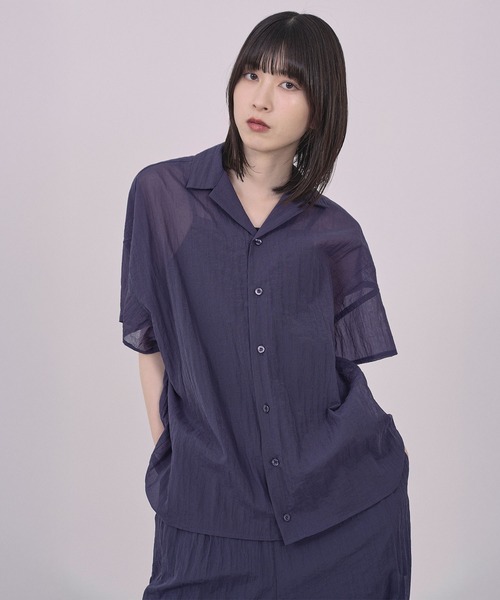 Nora Lily(ノラリリー)の「【Nora Lily】Lucent Breeze Open Collar Shirt(シャツ/ブラウス・メンズ・カーキ/スミクロ/ネイビー・FREE)」の13枚目の写真