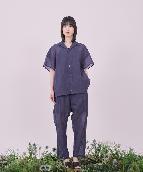 Nora Lily(ノラリリー)の「【Nora Lily】Lucent Breeze Open Collar Shirt(シャツ/ブラウス・メンズ・カーキ/スミクロ/ネイビー・FREE)」の14枚目の写真