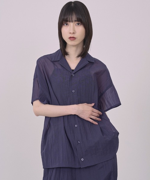 Nora Lily(ノラリリー)の「【Nora Lily】Lucent Breeze Open Collar Shirt(シャツ/ブラウス・メンズ・カーキ/スミクロ/ネイビー・FREE)」の17枚目の写真