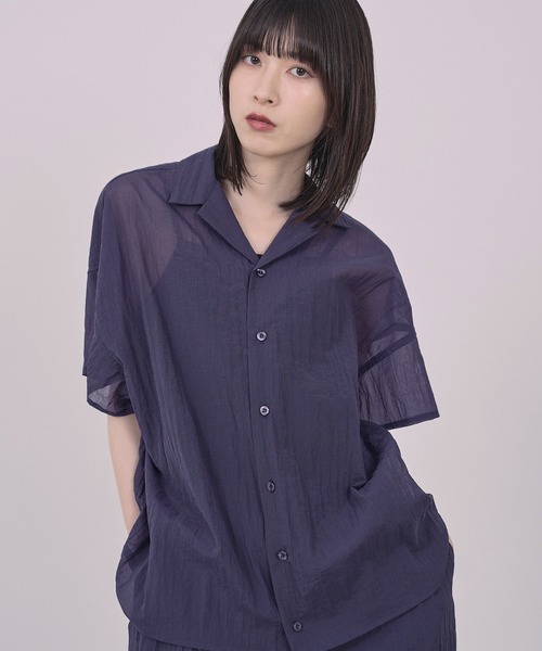Nora Lily(ノラリリー)の「【Nora Lily】Lucent Breeze Open Collar Shirt(シャツ/ブラウス・メンズ・カーキ/スミクロ/ネイビー・FREE)」の18枚目の写真