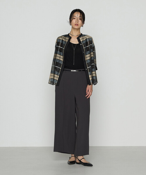 K.T KIYOKO TAKASE（キヨコタカセ）の「シルクドビーチェックビックシルエット シャツ羽織（シャツ/ブラウス・レディース・ブルー系その他/ブラウン系その他・9号/7号）」の4枚目の写真