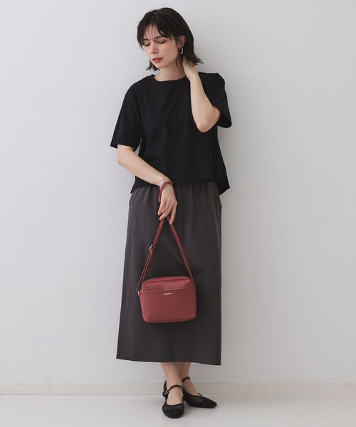 OPAQUE.CLIP（オペークドットクリップ）の「【長さ調節可能】ラウンドスクエアマチ付きミニショルダーバッグ（ショルダーバッグ・レディース・アイボリー/ブラック/ボルドー・00）」の19枚目の写真