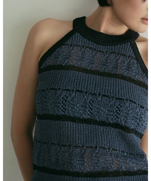 anuke（アンヌーク）の「anuke Border Knit Tanktop 62510515（タンクトップ・レディース・ライトブルー/オリーブ/ブルー・FREE）」の6枚目の写真
