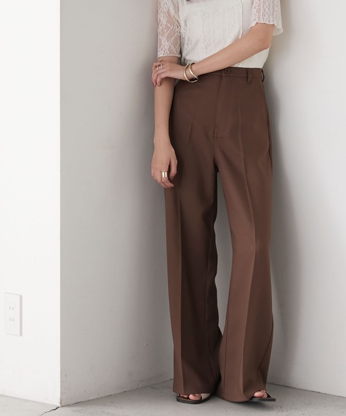 セール】【forksy.】ポリツイルスラックスパンツ（スラックス