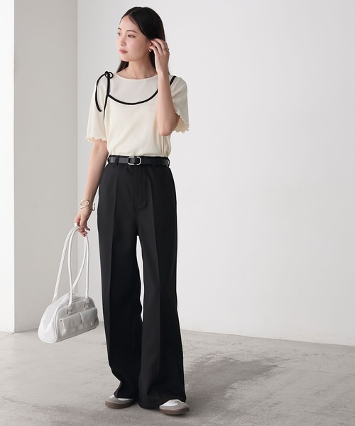 forksy.(フォルクシー)の「【forksy.】ポリツイルスラックスパンツ(スラックス・レディース・ブラック/ベージュ/ブラウン・M/L)」の11枚目の写真