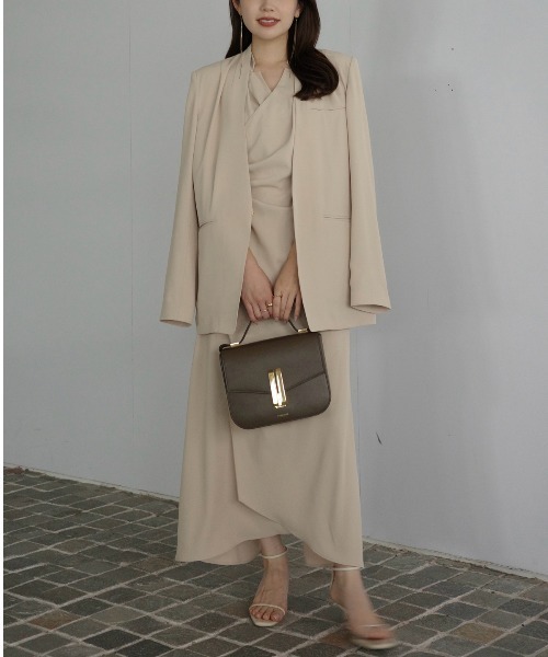 ライトダブルサテンカシュクールワンピース（ワンピース