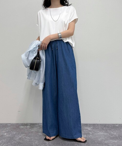 fredy emue（フレディエミュ）の「ライトオンスデニムイージーパンツ（デニムパンツ・レディース・ブルー/ネイビー・38/36）」の3枚目の写真