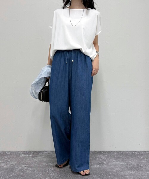 fredy emue（フレディエミュ）の「ライトオンスデニムイージーパンツ（デニムパンツ・レディース・ブルー/ネイビー・38/36）」の4枚目の写真