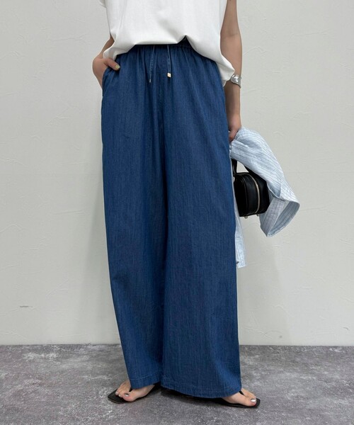 fredy emue（フレディエミュ）の「ライトオンスデニムイージーパンツ（デニムパンツ・レディース・ブルー/ネイビー・38/36）」の7枚目の写真