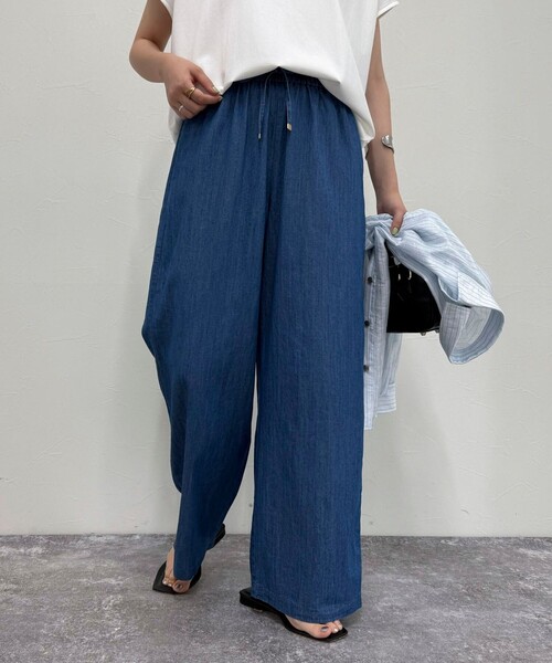 fredy emue（フレディエミュ）の「ライトオンスデニムイージーパンツ（デニムパンツ・レディース・ブルー/ネイビー・38/36）」の11枚目の写真