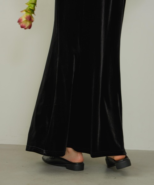 hinari ベロアマーメードスカート アイボリー　XS ベロアマーメードスカート（スカート）｜hinari（ヒナリ）の