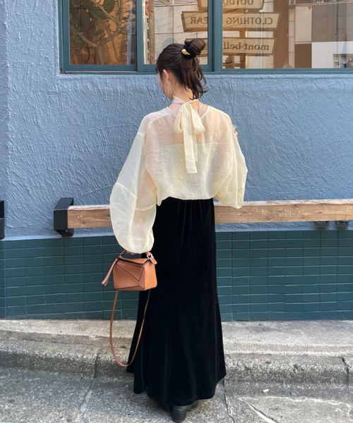 hinari（ヒナリ）の「ベロアマーメードスカート（スカート・レディース・ブラック/アイボリー・FREE/X-SMALL/SMALL）」の19枚目の写真