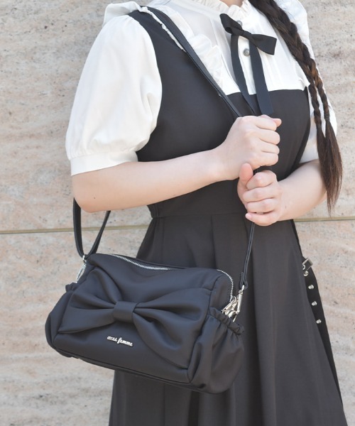 axes femme（アクシーズファム）の「リボン撥水ナイロンショルダー（ショルダーバッグ・レディース・ワイン/ブラック/ピンク・FREE）」の2枚目の写真