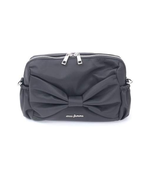 axes femme（アクシーズファム）の「リボン撥水ナイロンショルダー（ショルダーバッグ・レディース・ワイン/ブラック/ピンク・FREE）」の7枚目の写真