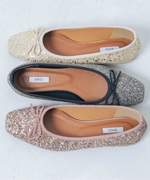 EVOL | 【軽量・柔らかい】グリッターフラットバレエ IZ5781(パンプス)