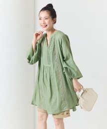 FREAK&#39;S STORE - 【オシャレ✩FREAK&#39;S STORE】黄緑　半袖チュニック　サイズF FREAK'S STORE - 【オシャレ✩FREAK'S STORE】黄緑 半袖