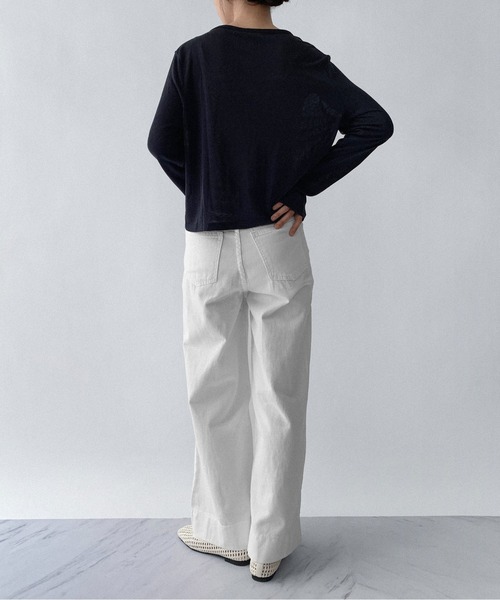 on:nue（オンニュ）の「【on:nue】[3色展開/3サイズ展開] ワイドストレートデニムパンツ（デニムパンツ・レディース・ホワイト/ネイビー/ブルー・MEDIUM/SMALL/LARGE）」の10枚目の写真