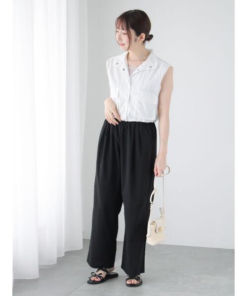 Te chichi TERRASSE（テチチテラス）の「麻調タック入りイージーパンツ（その他パンツ・レディース・ブラック/ブラウン/ベージュ・F）」の10枚目の写真