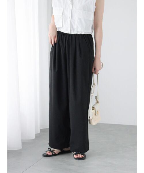 Te chichi TERRASSE（テチチテラス）の「麻調タック入りイージーパンツ（その他パンツ・レディース・ブラック/ブラウン/ベージュ・F）」の11枚目の写真