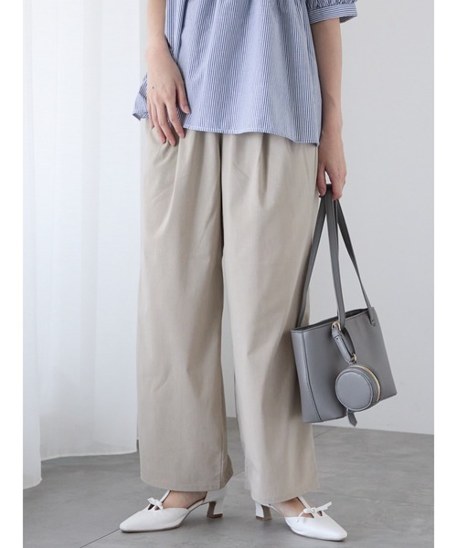 Te chichi TERRASSE（テチチテラス）の「麻調タック入りイージーパンツ（その他パンツ・レディース・ブラック/ブラウン/ベージュ・F）」の21枚目の写真