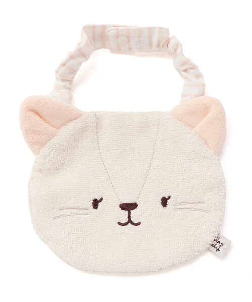 SLAP SLIP BABY（スラップスリップベビー）の「【お揃い】アニマルクマウサギペンギンライオンネコモチーフお顔スタイベビー（スタイ/よだれかけ・キッズ・オフホワイト/ブルー/イエロー/ベージュ/ピンク・FREE）」の2枚目の写真